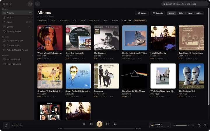 Albums filtered to multichannel