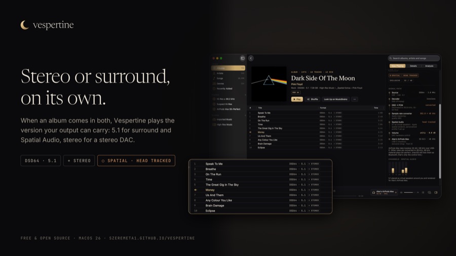 Stereo and surround versions